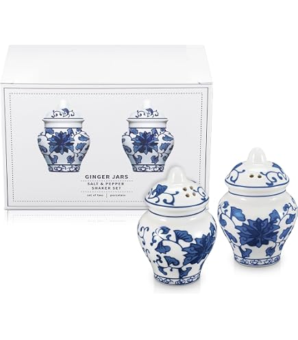 Amazon.com: Two's Company Chinoiserie Mini Ginger Jar Salt and